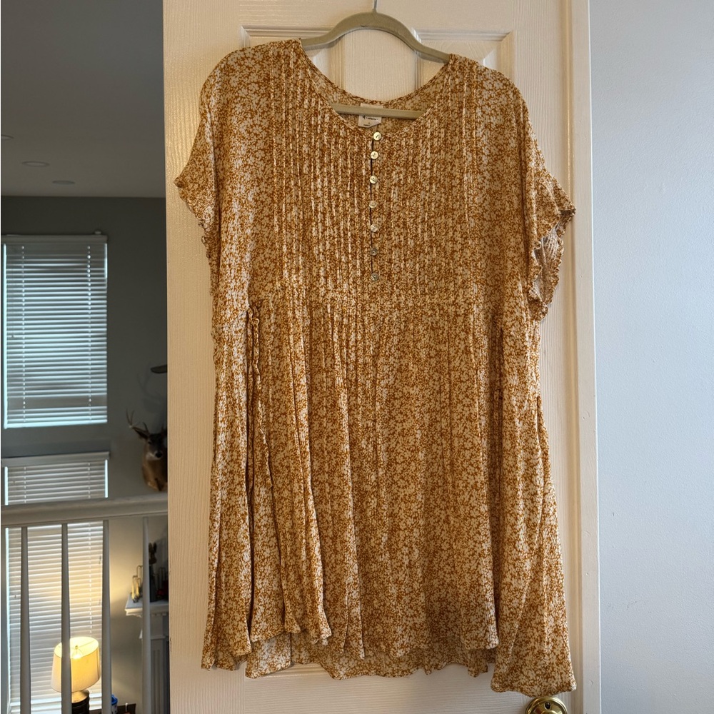 Mustard Floral Dress